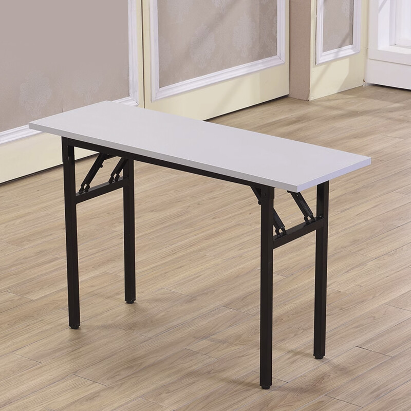 Escritorio con Base Plegable y Estante de 120x40cm Blanco