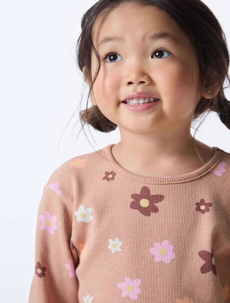 BLUSA INFANTIL ESTAMPADA BEIGE