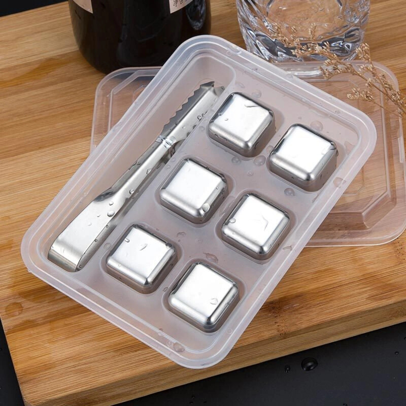 Combo Rochet Set de 6 Hielos, Pinza, Set de 6 Vasos para Whisky y Copetinero en Bambú con Tapa Combo Rochet Set de 6 Hielos, Pinza, Set de 6 Vasos para Whisky y Copetinero en Bambú con Tapa