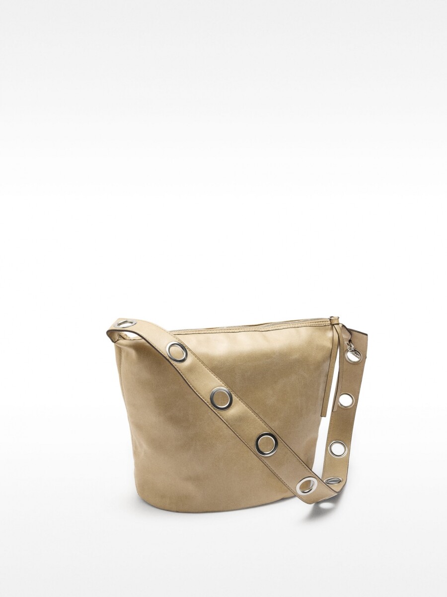 Bolso De Hombro Efecto Craquelado crudo