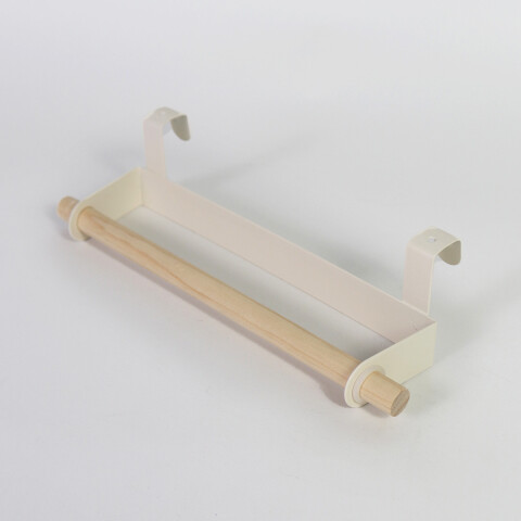 ORGANIZADOR METAL BLANCO/MADERA P/TOALLA 24X6.5CM Unica