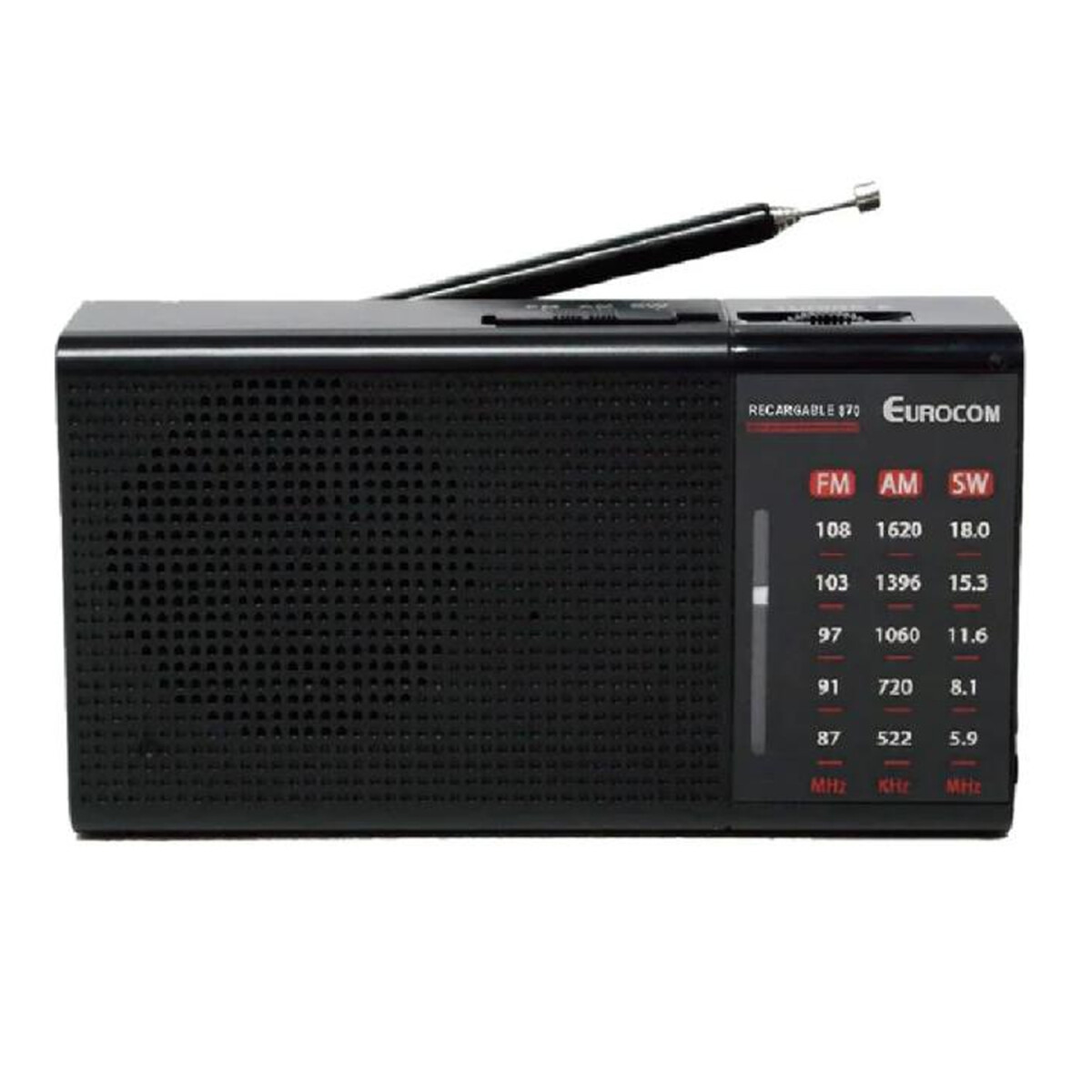 Radio Portátil Eurocom Am/fm R8070 - RADIO PORTATIL EUROCOM CON BATERIA R8070 