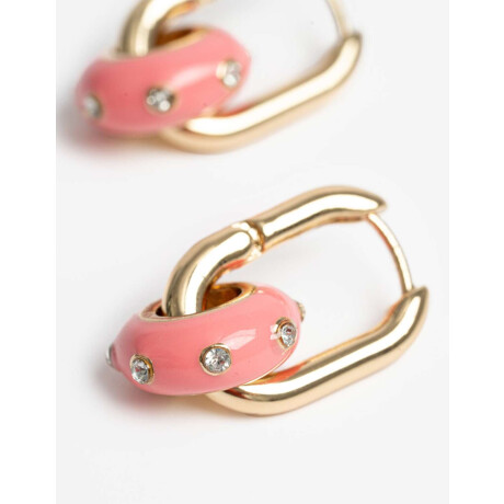 Argollitas Con Dije Esmaltado Dorado