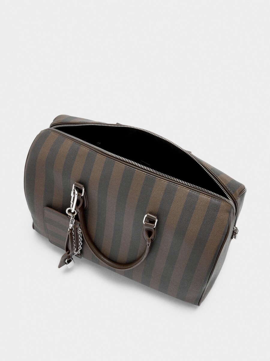 Bolso De Fin De Semana A Rayas marron