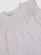 Vestido Con Bordados Blanco Roto