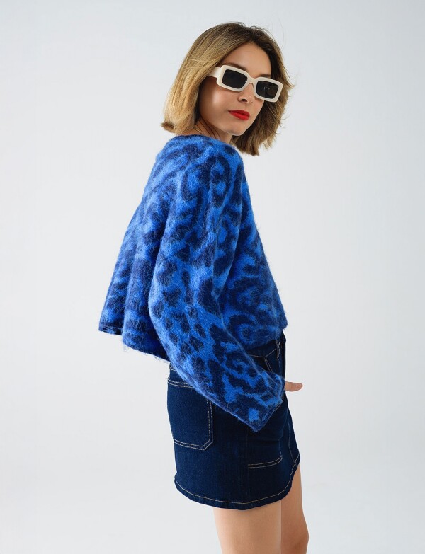 Buzo Lana Print AZUL