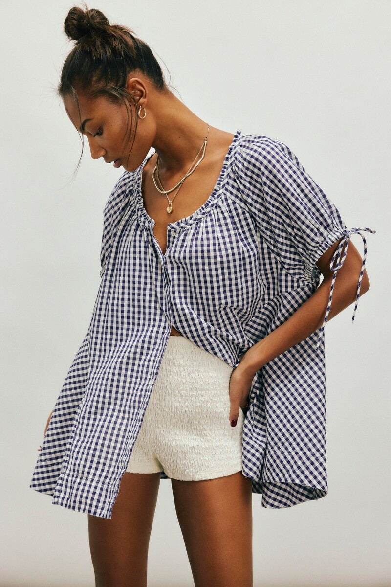 TUNICA FARLEY GINGHAM Azul