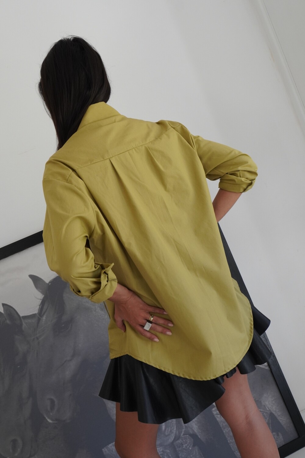 Rosette Shirt Poplin Pistacho