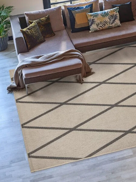 ALFOMBRA ROMBOS BEIGE (V)