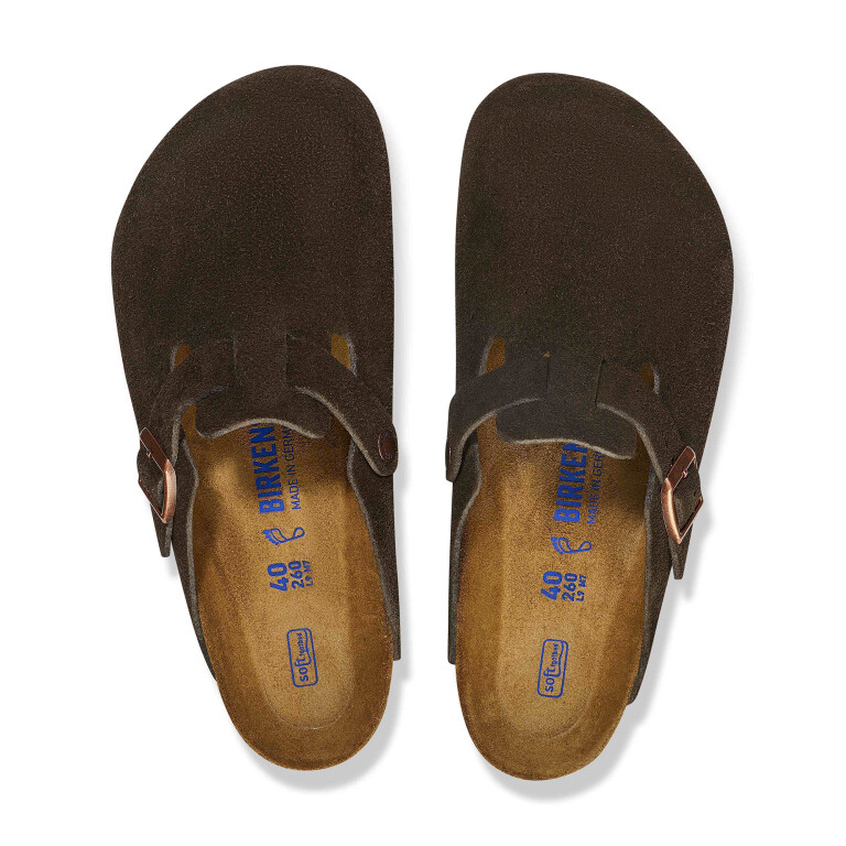 Zueco Boston Soft Footbed Suede Leather - Regular Marron