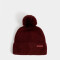 Gorro Clasico Gorro Tejido Con Pompón - Rojo Cereza