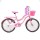 Bicicleta queen rodado 20 con canasto y parrilla ROSA