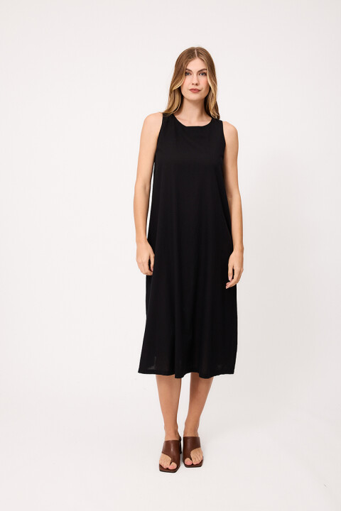 VESTIDO LARGO CRETTA POLANCO Negro