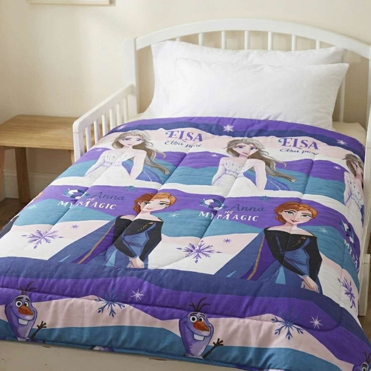 Acolchado Infantil Forzen 1 Plaza 100% Microfibra - Violeta 