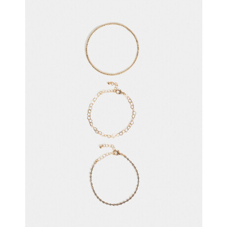 Set De Pulseras Flexibles Doradas Dorado