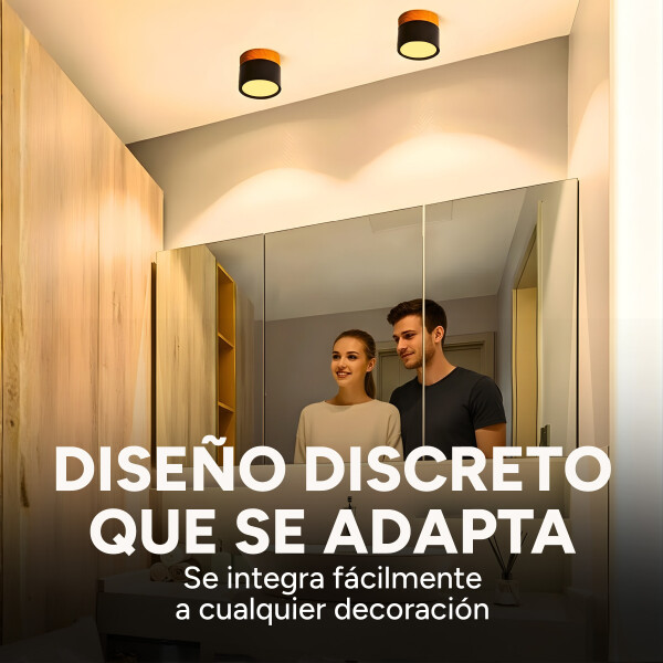 Plafón LED Techo 11cm Madera Nordico Moderno Luz Calida 10W Variante Gris Calida