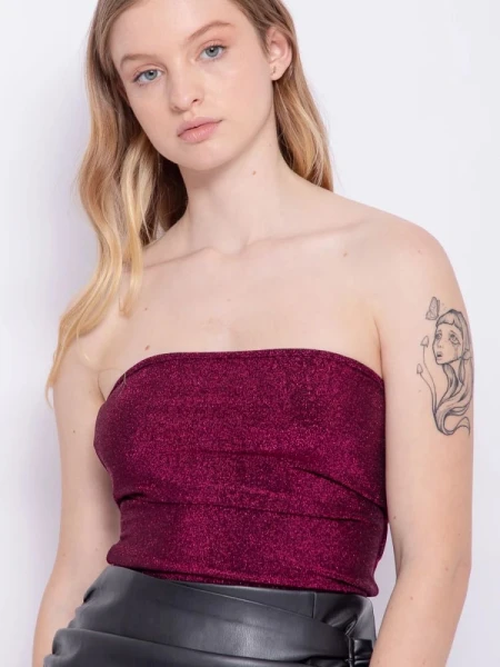 TOP PIECE OF CAKE DOLCE LUREX BANDO FUCSIA
