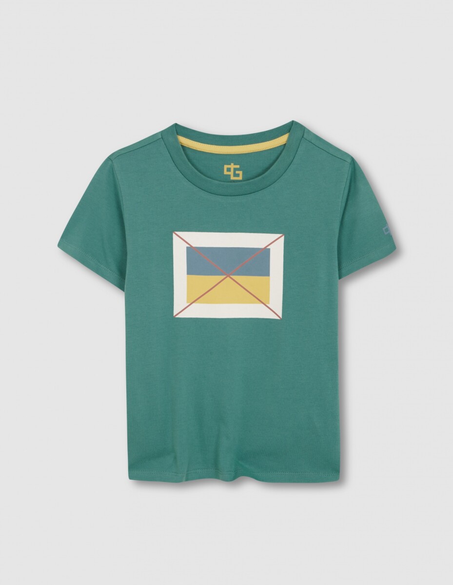 Camiseta Grafico Geometrico - Verde Nuevo 