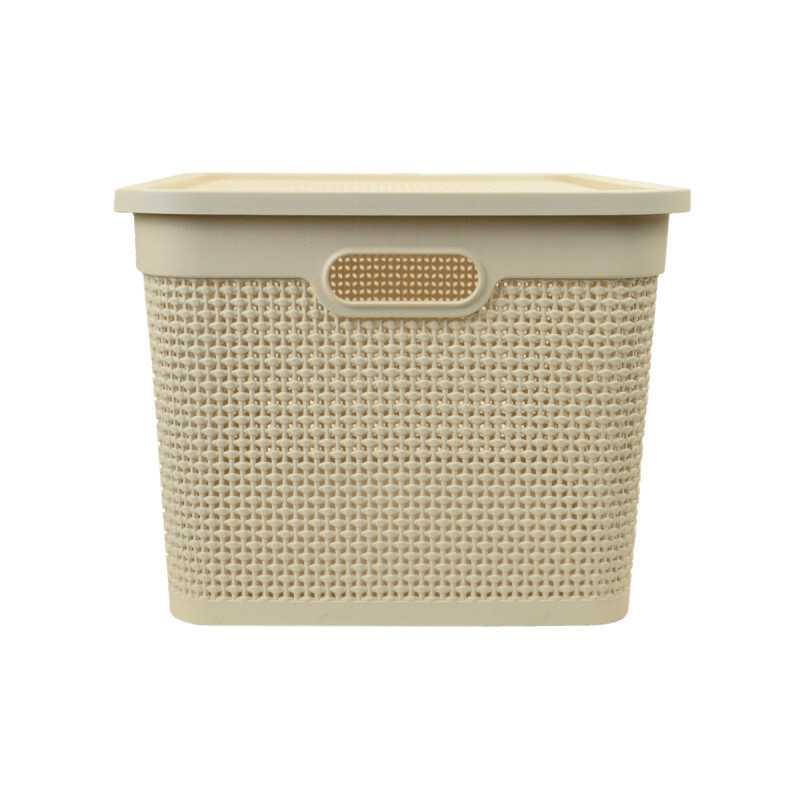 Caja simil ratán 40 lts BEIGE