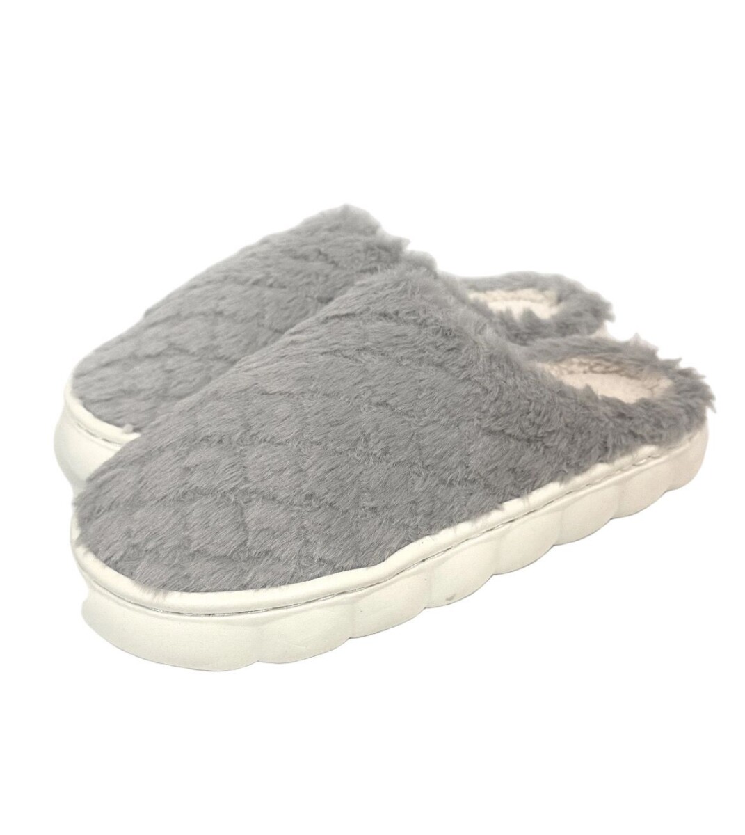 Pantufla de Felpa Super Abrigadas Antideslizante Unisex - Gris 