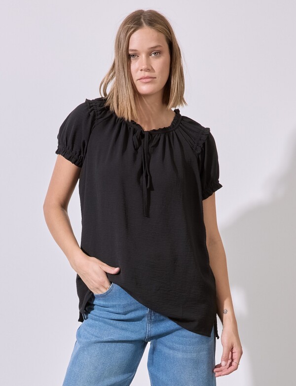 Blusa Frunces NEGRO