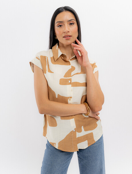Camisa estampada tostado