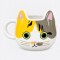 Taza De Gatito Amarillo Y Marrón Claro