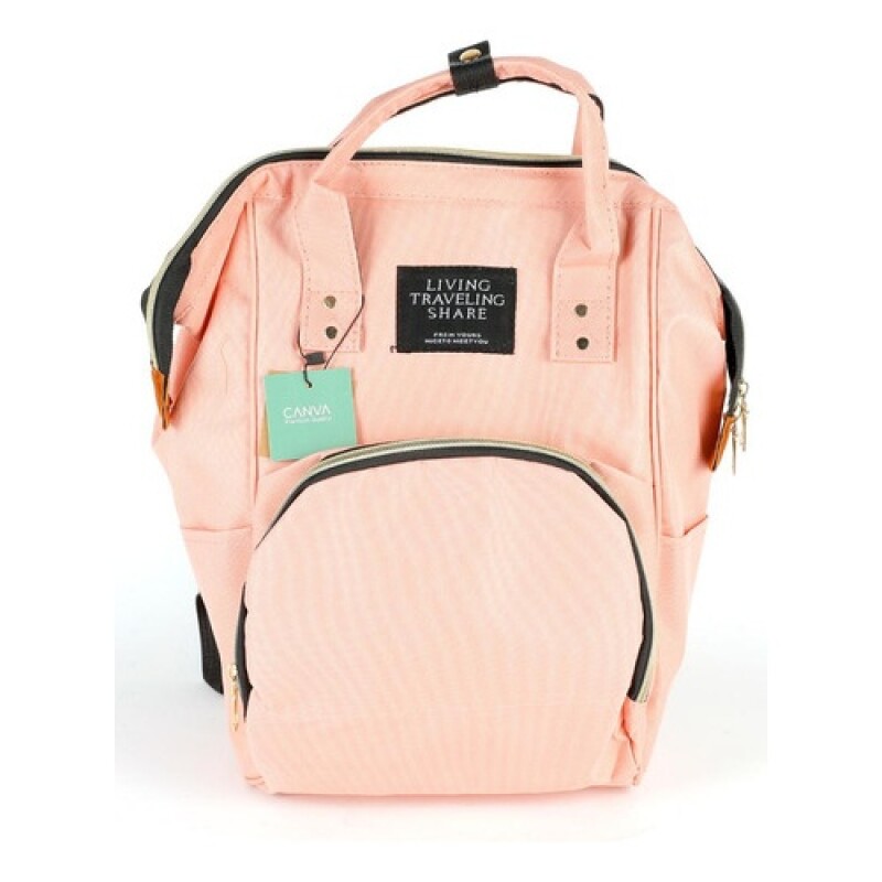 Mochila maternal Canva modelo clásico Rosa
