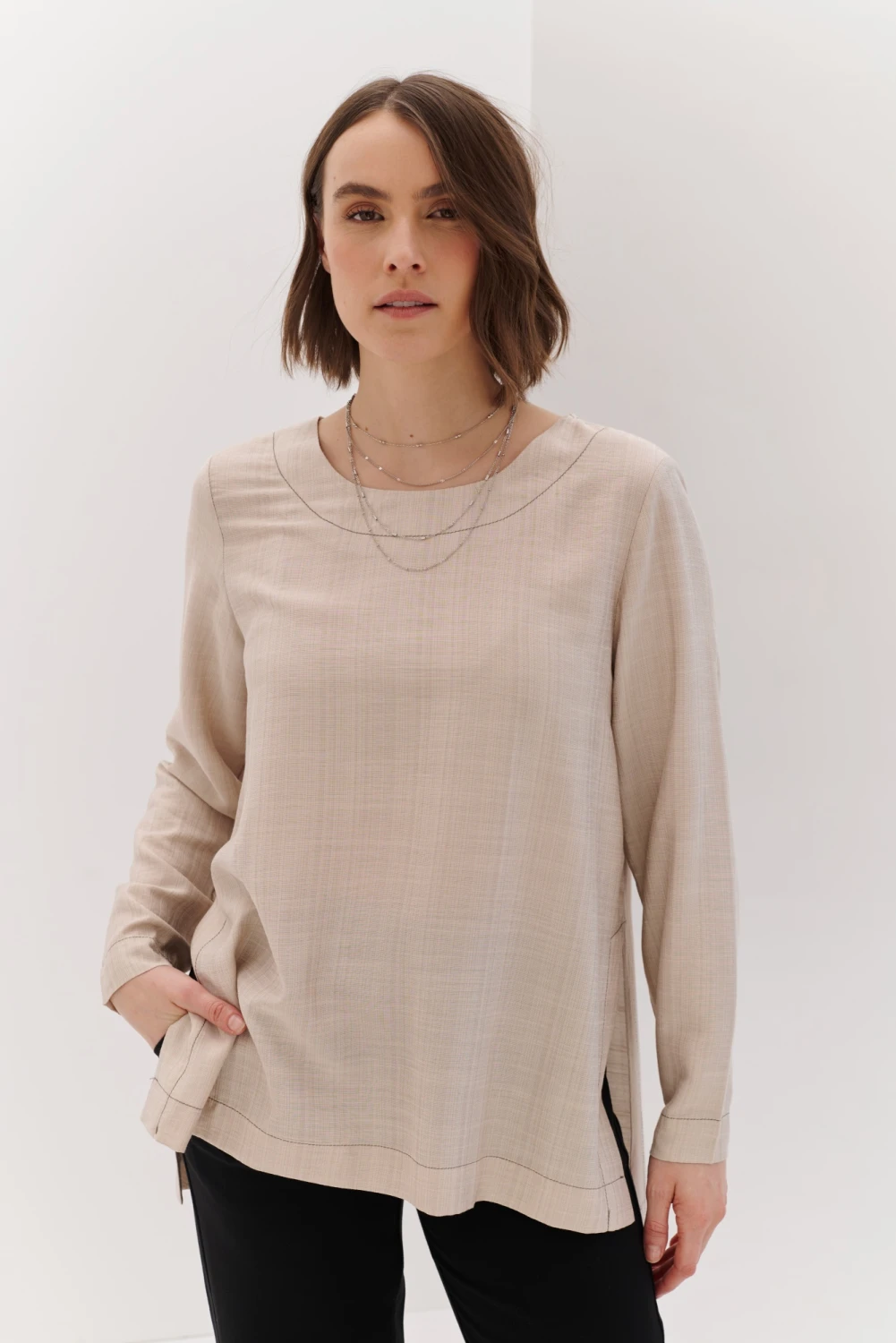 BLUSA BIANCA beige 3