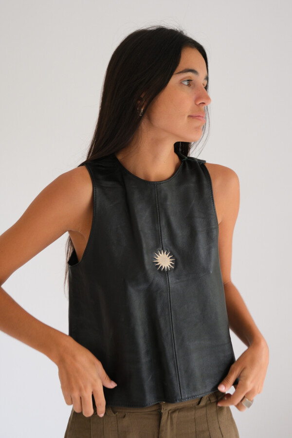 Sun Suede Vest Negro