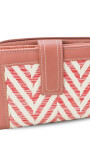 BILLETERA AGNES ZIGZAG CRUDO Y CORAL