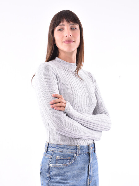 POLERA BROLLA GRIS MELANGE C