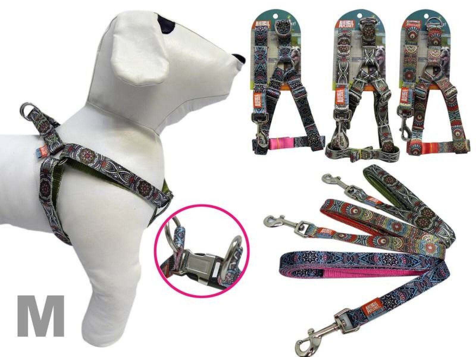 ARNÉS + CORREA DISEÑOS VARIOS M 