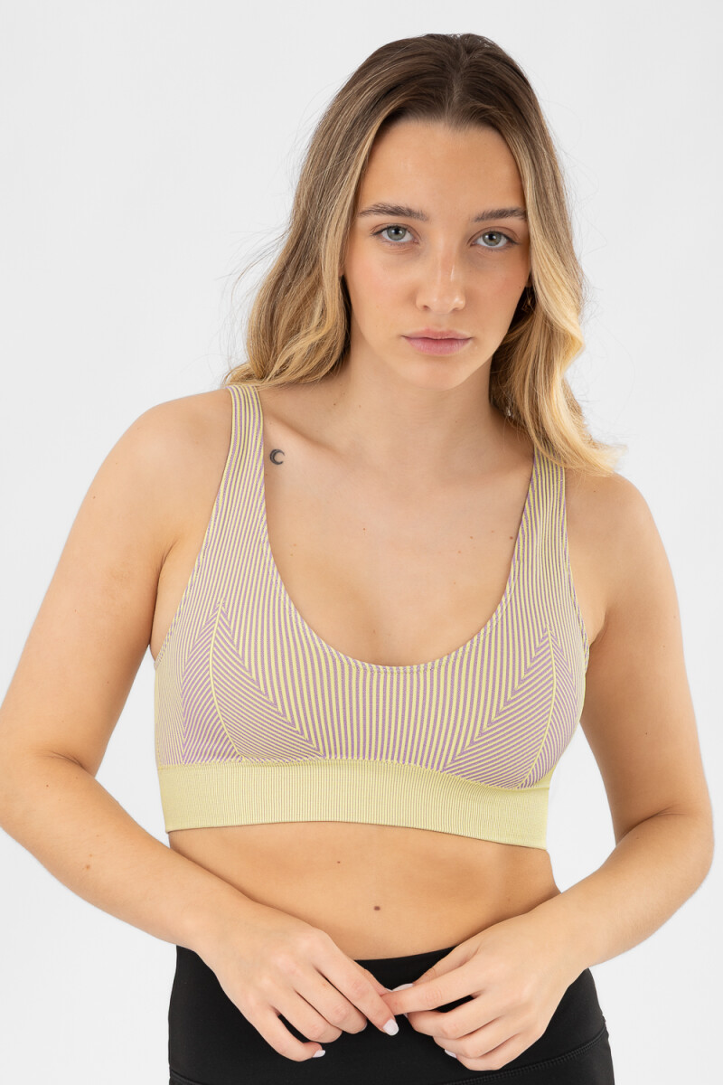 Top deportivo bicolor Verde lima/fluo
