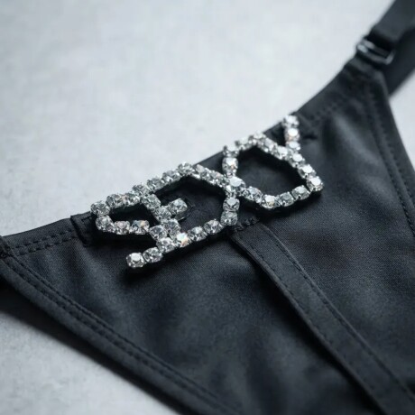 Tanga Con Strass Sexy Negro