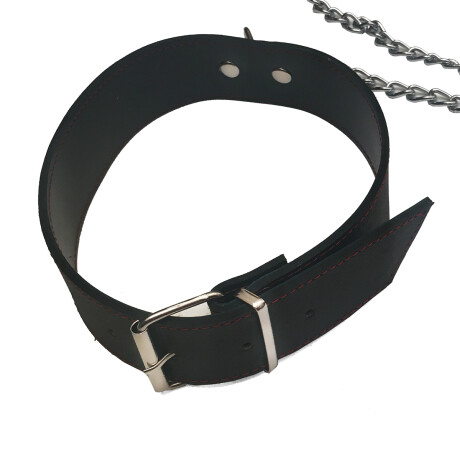 Collar Cuero y Correa con Cadena Collar Cuero y Correa con Cadena