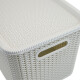 Caja organizadora símil ratán 20lt BLANCO