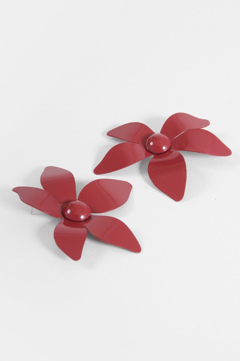 Caravanas acrilico flower bordo