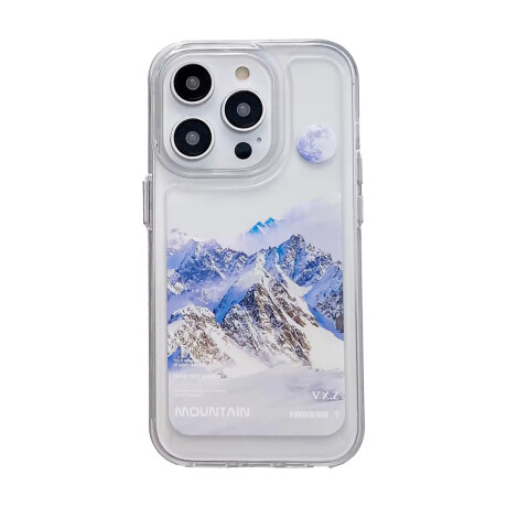 Protector Case Transparente Mountain Day para iPhone 14 Transparente