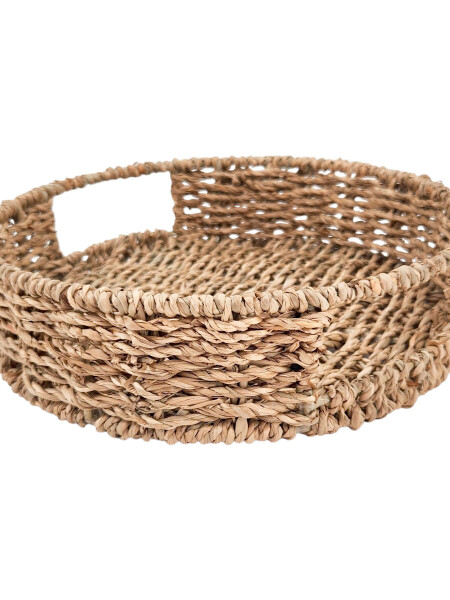 BANDEJA REDONDA TEJIDA MARRON