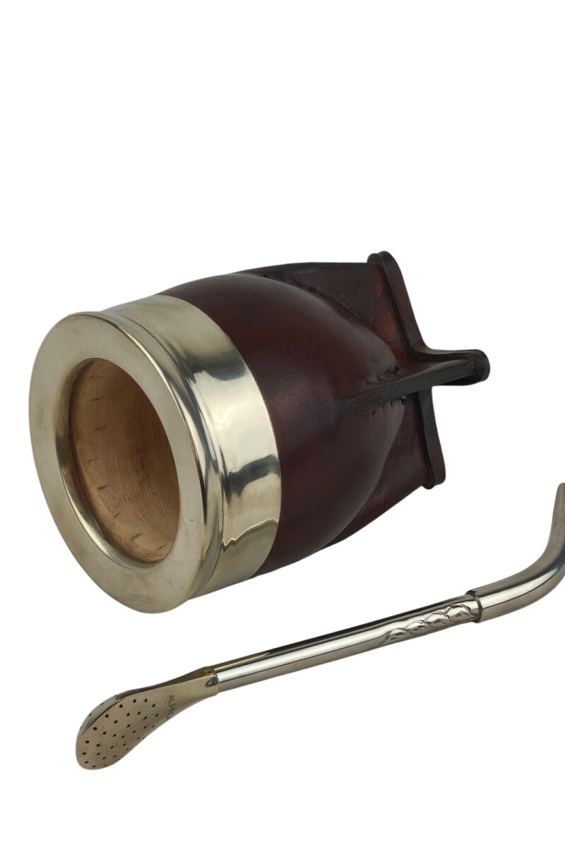 kit Mate imperial + bombilla de alpaca Marrón liso