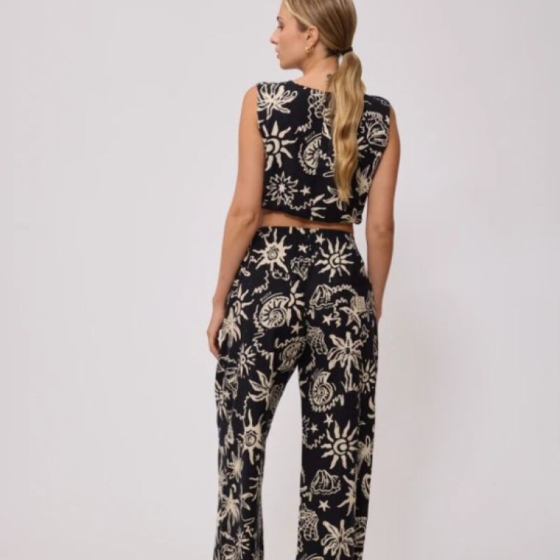 Pantalón Estampado PALME Rusty Negro