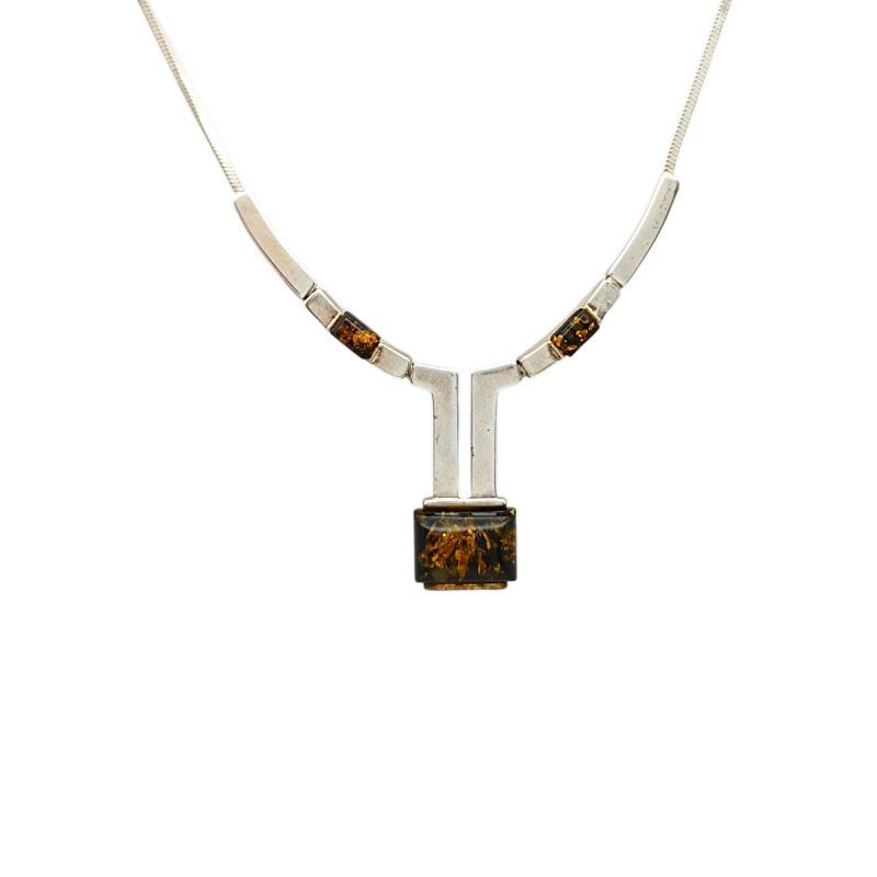 Conjunto collar Ámbar - Plata 925 - Piedra Ámbar- CJ3082 Conpiedra
