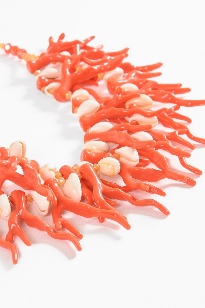 Collar coral caracol rojo