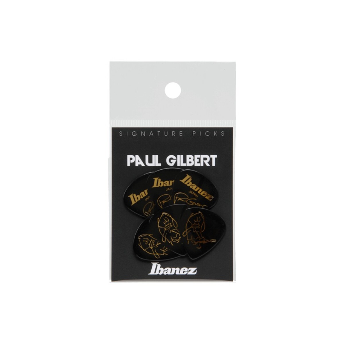 Pua Guitarra Pack Ibanez Paul Gilbert Signature Pick Black Teardrop 1.0mm 6pcs 