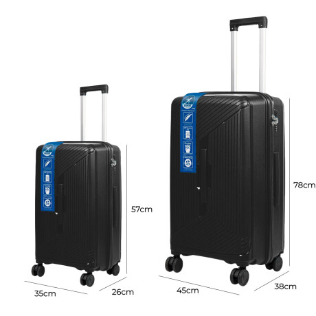 Set 2 Valijas Viaje Expert 21 Carry On + 29 Rígidas Negro