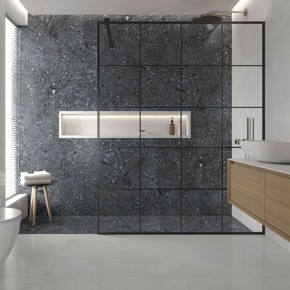 CERÁMICA ARENITO BLACK MATE RT "A" 88X88 CM Cerámica Arenito Black Mate Rt "a" 88x88 Cm