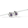 Caravanas Flor de amatista - Plata 925 -Amatista -CA3925 Conpiedra