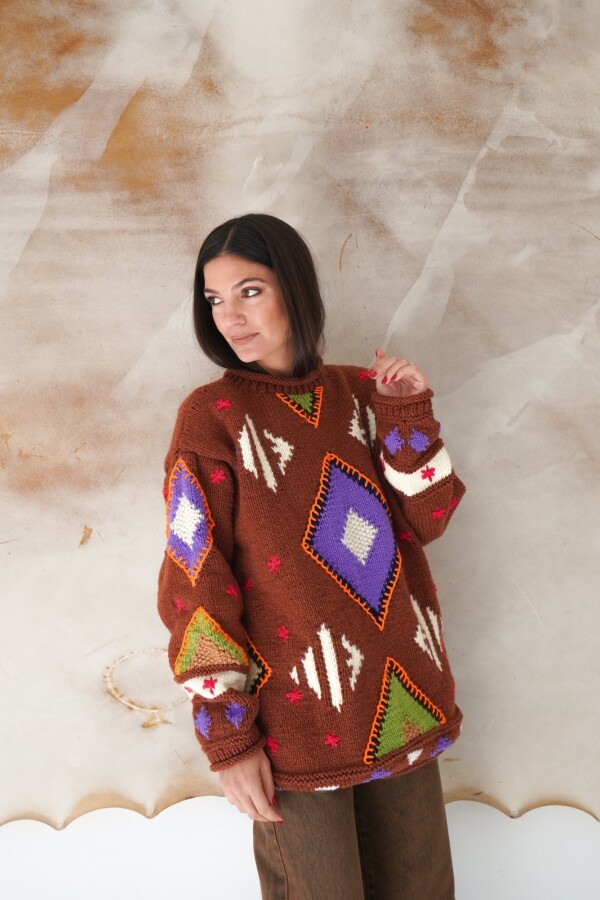 Sweater Gitano Lana Base Caramel