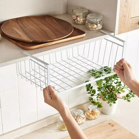 Canasto Organizador Bajo Estante Colgante Multiuso Grande Blanco